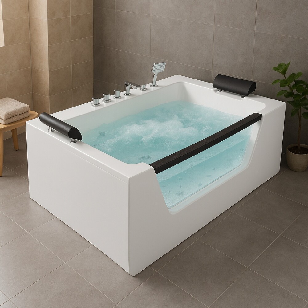 BAÑERA HIDROMASAJE BLANCA PARA DOS PERSONAS Bañera Hidromasaje Blanca Para Dos Personas
