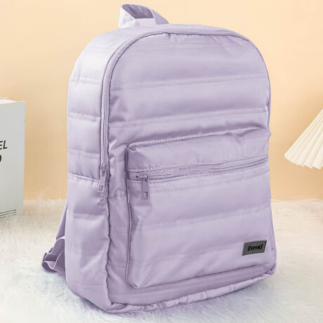 Mochila Urbana Expert + Cartuchera Set Puffer Violeta