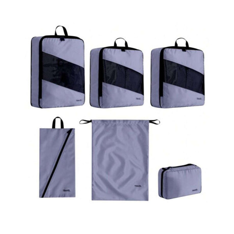 Set de 6 organizadores de ropa para viaje Azul