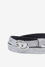 CINTURÓN BRILLO CON LOGO D Plata