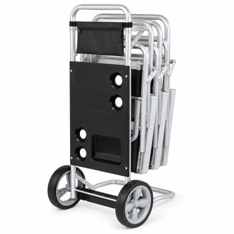 Carrito Playa p/Sillas y Sombrilla Convertible en Mesa Mor Negro