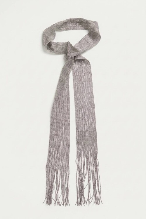 Pañuelo corbatín lurex plateado