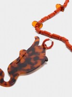 Collar Corto Con Colgante Efecto Carey multicolor