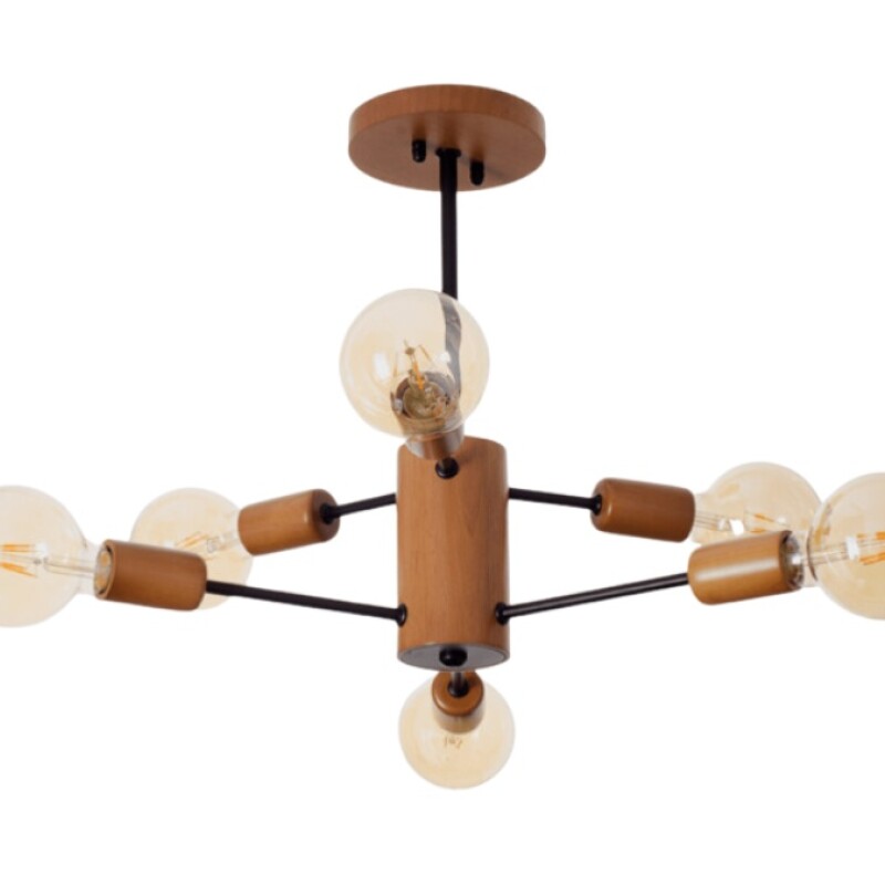 COLGANTE ANA 6 LUCES E27 MADERA COLGANTE ANA 6 LUCES E27 MADERA