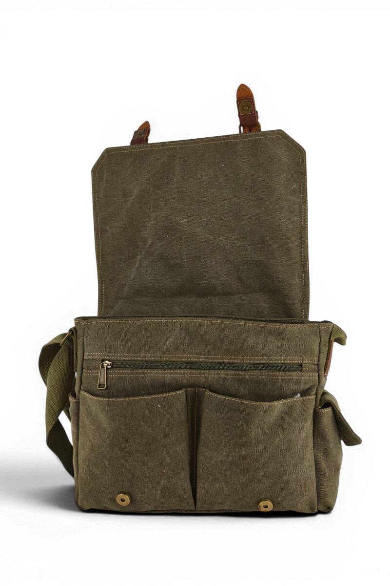 Bolso mensajero de lona Verde