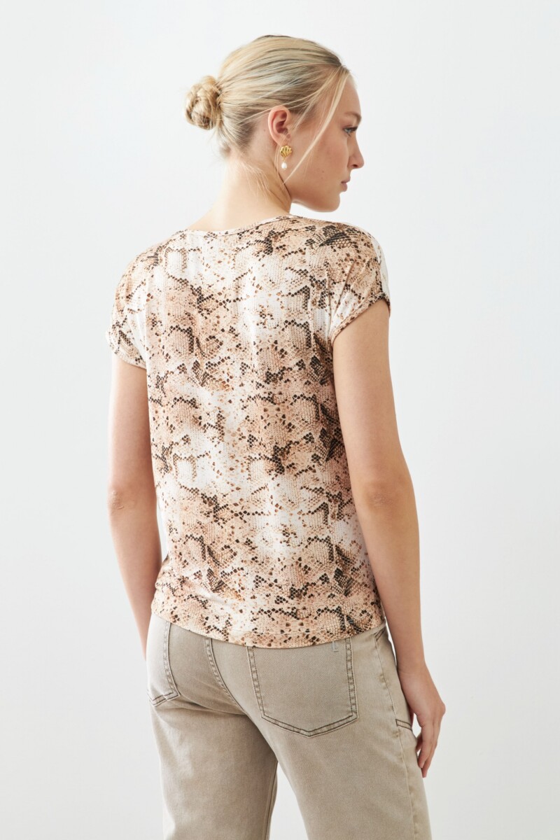 Blusa animal print beige