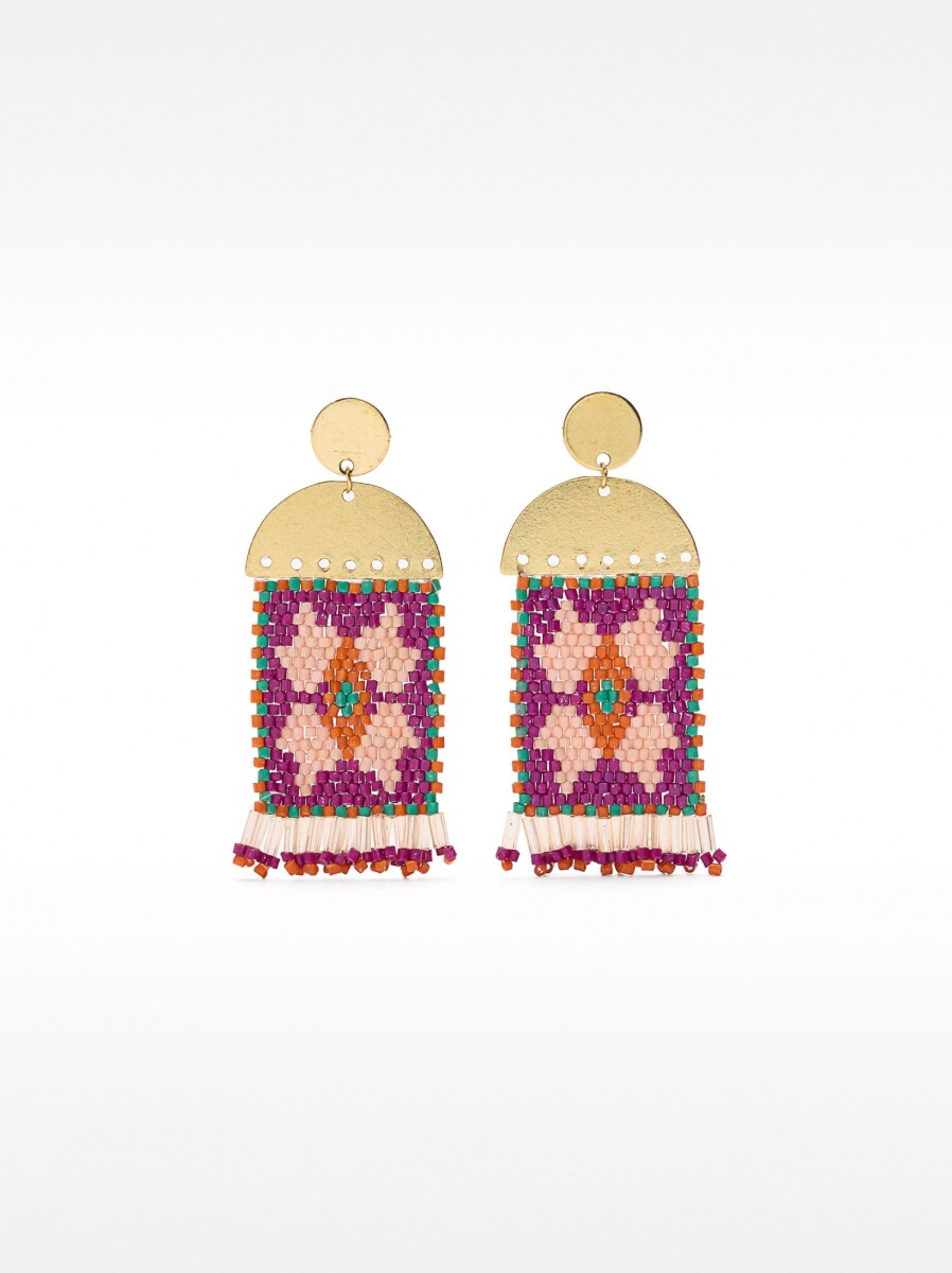 Pendientes Largos Étnicos - multicolor 