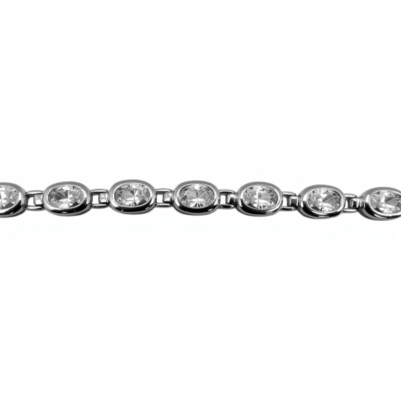 Pulsera oval con zirconias - Plata 925 - piedra zirconia - PU3897 conpiedra