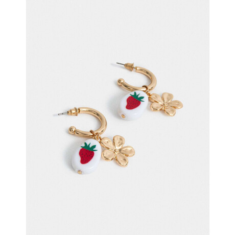 Aros Argollas Flores Dorado