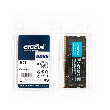 Memoria Ram Crucial 16GB DDR5 5600mhz Sodimm Memoria Ram Crucial 16GB DDR5 5600mhz Sodimm