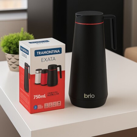 TERMO JARRA TERMICA 750ML ACERO INOXIDABLE TRAMONTINA NEGRO