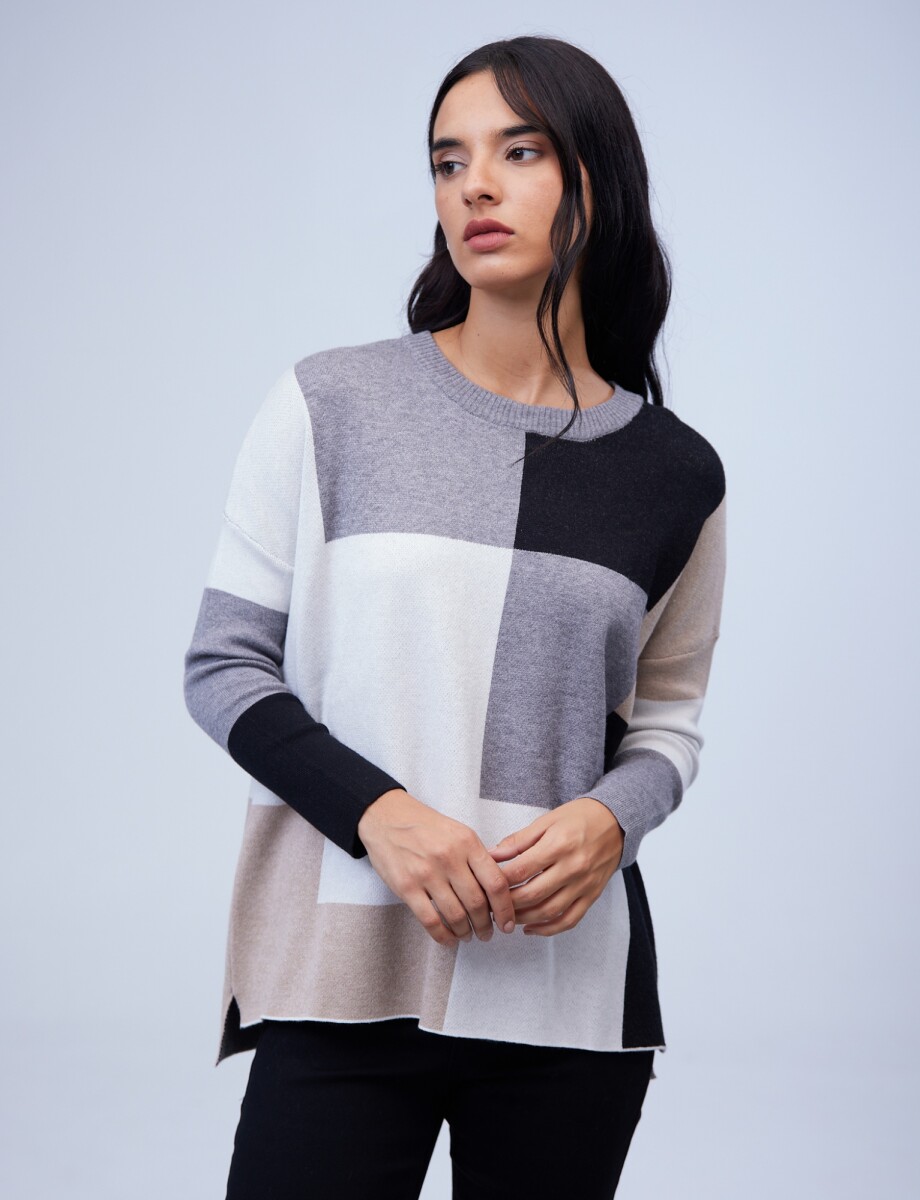 Buzo Colorblock - Gris/multi 