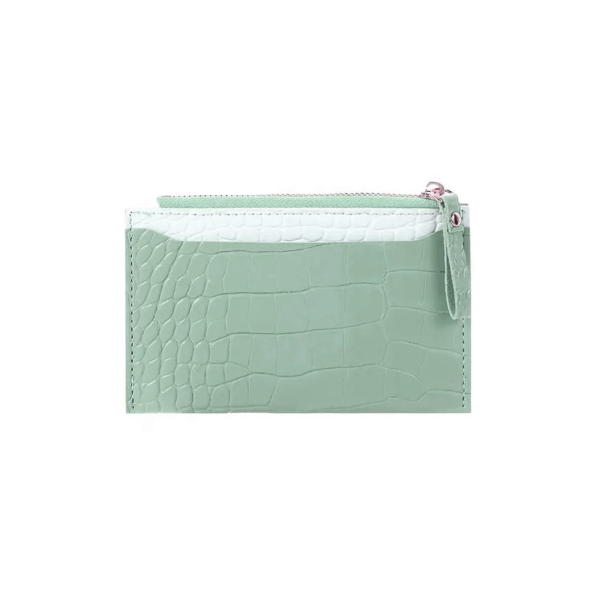 Monedero Croco Tarjetero Bicolor - Verde 