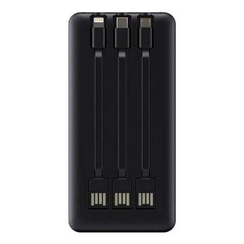 Cargador Powerbank 13000mah Micro Usb Lightning Tipo C Variante Color Negro
