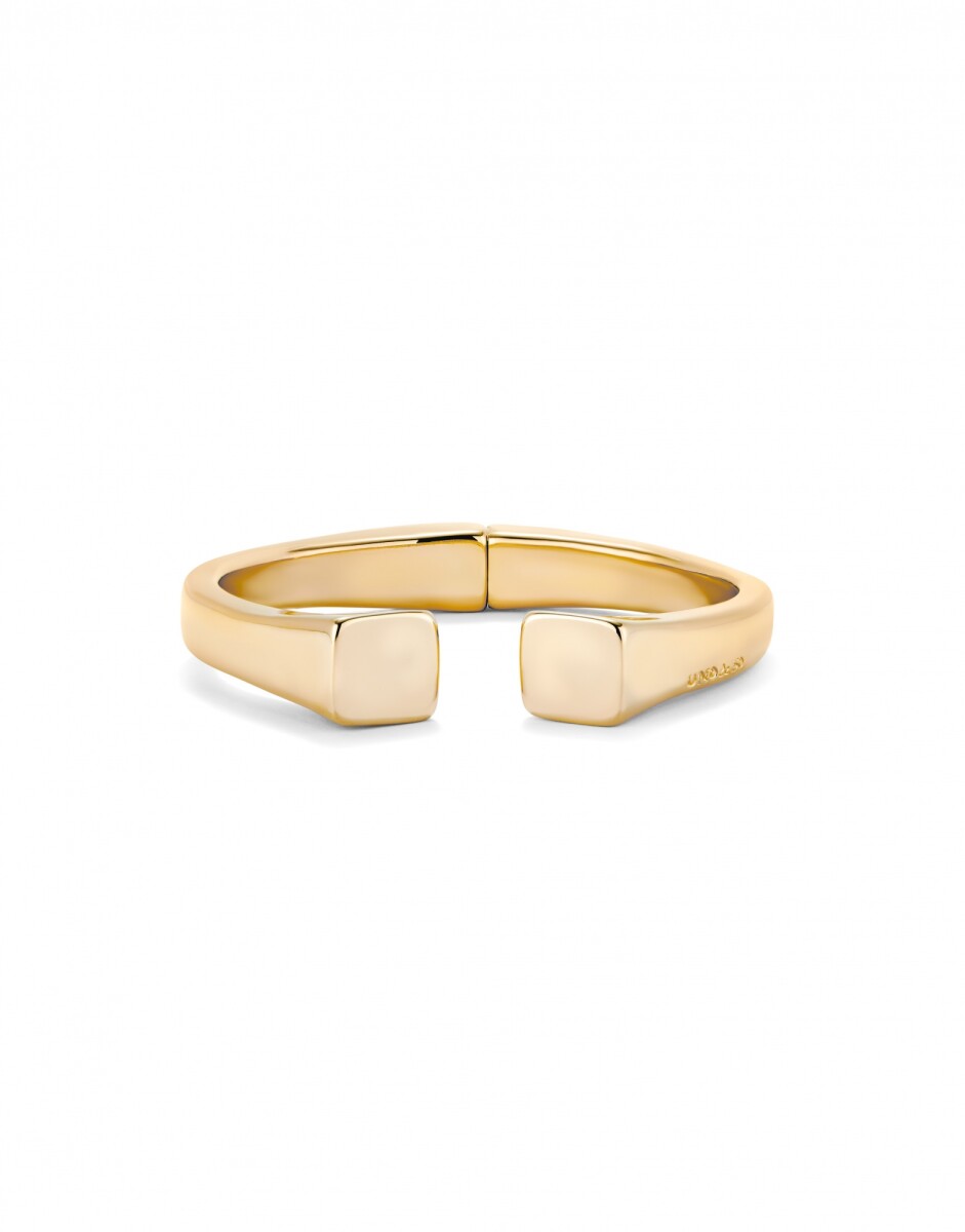 PULSERA RÍGIDA BAÑADA ORO 18K ACABADO LISO Y FORMA CUADRADA - Pulsera 