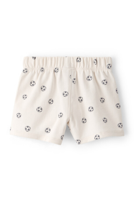 Short de algodón, color marfil, diseño pelotas Sin color
