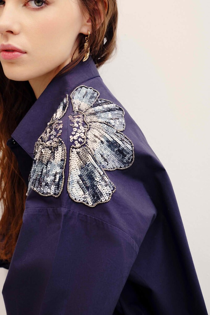 CAMISA LOUISE FLOWERS Azul