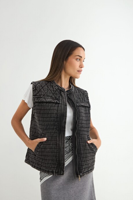 CHALECO DENIM NICOLA Negro