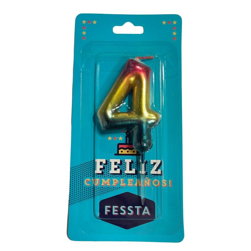 Vela N° Metalizada Degrade CUATRO