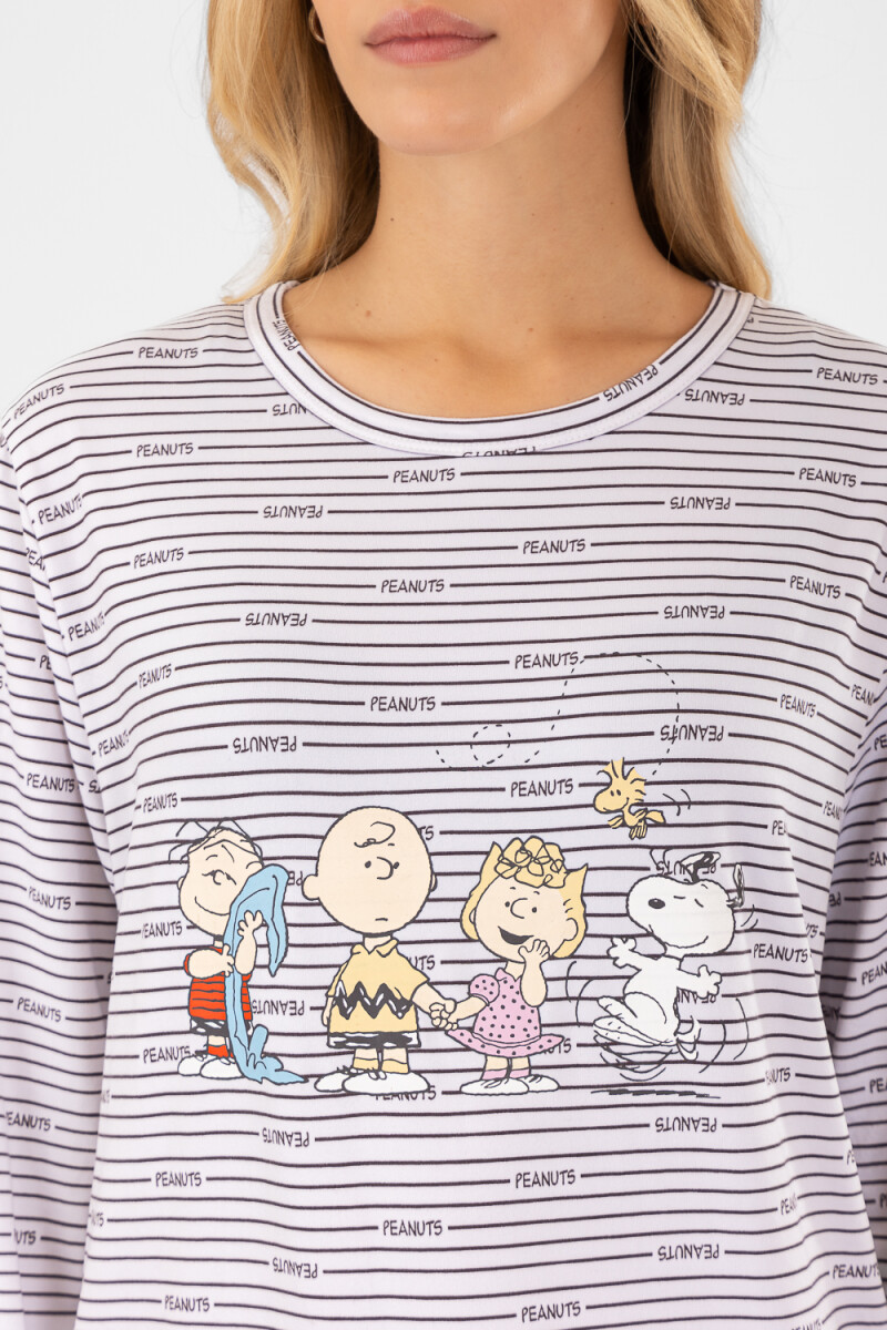 Pijama snoopy & friends Gris melange