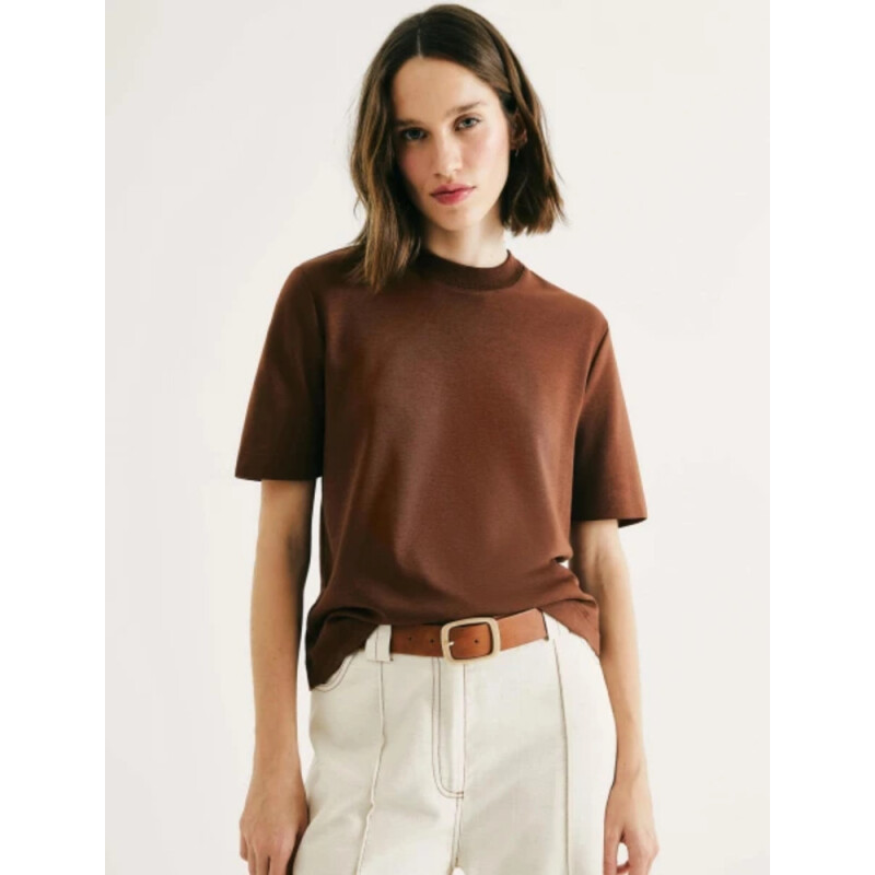BLUSA MM FEM MARROM ESCURO