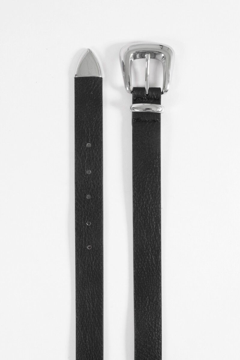 Cinturón básico metallic negro