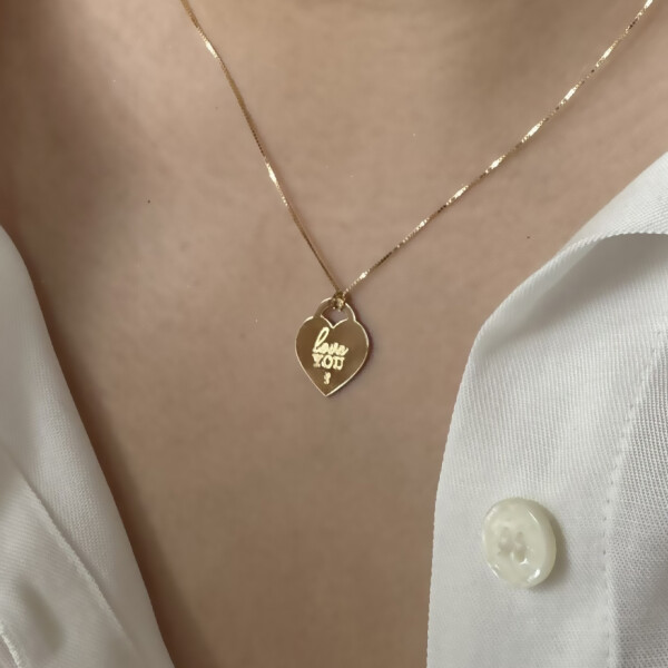 Colgante corazón "I love you" de oro amarillo 18k Colgante corazón "I love you" de oro amarillo 18k