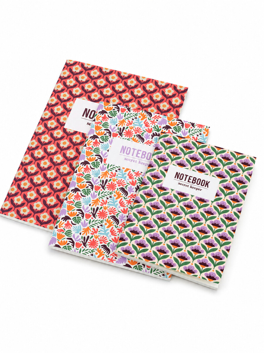 LIBRETA SET 3 PCS - ROJO 