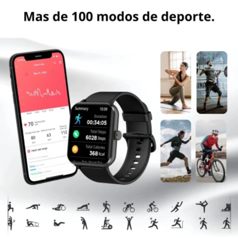 Reloj Inteligente Smartwatch Deportivo Blackview R50 negro