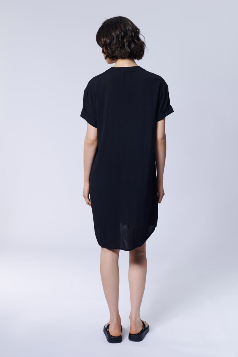 Vestido corto camisero Negro