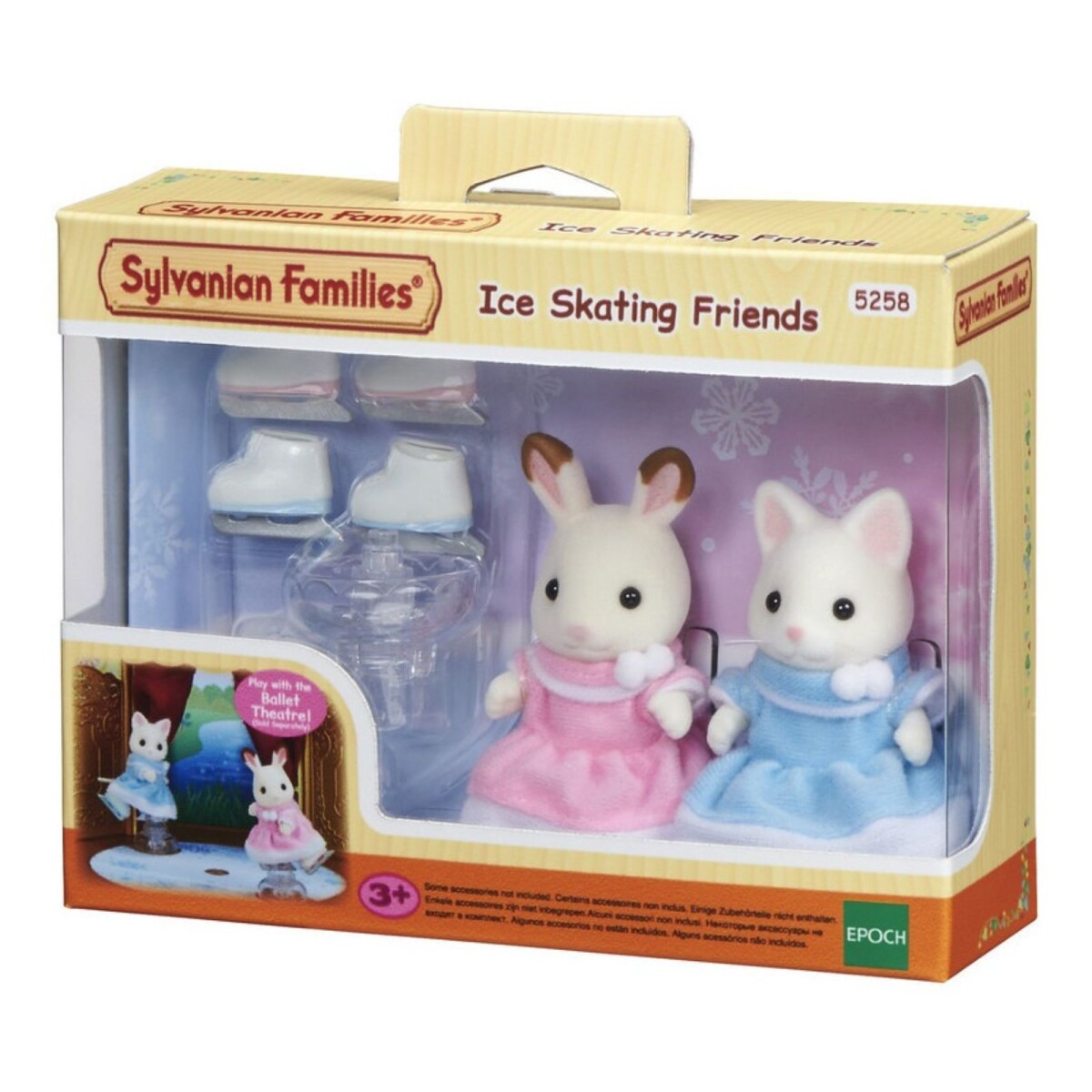 Sylvanian Families Conejita + Gatita Patinaje Sobre Hielo 