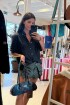 Rosette Leather Shorts Verde
