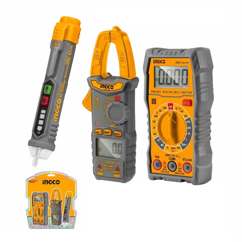 SET TESTER PINZA AMP Y DETECTOR VOLT INGCO DM3028 SET TESTER PINZA AMP Y DETECTOR VOLT INGCO DM3028