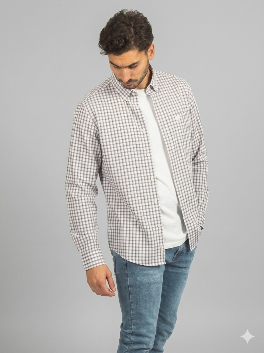 Camisa a Cuadros - Filete Naranja 