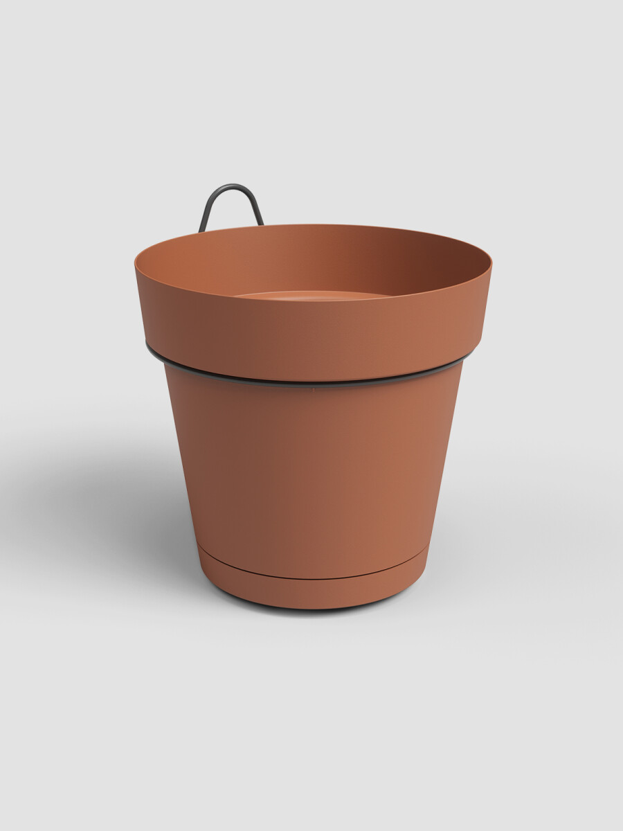 MACETA DE PARED CON PLATO CAPRI TERRACOTA