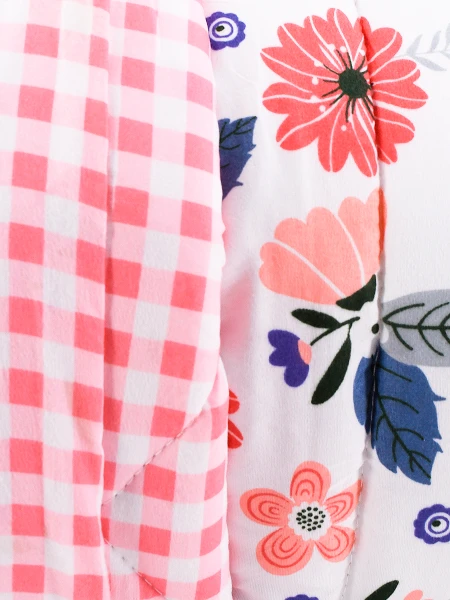 ACOLCHADO FLORAL CON FUNDA 1 PLAZA ROSADO