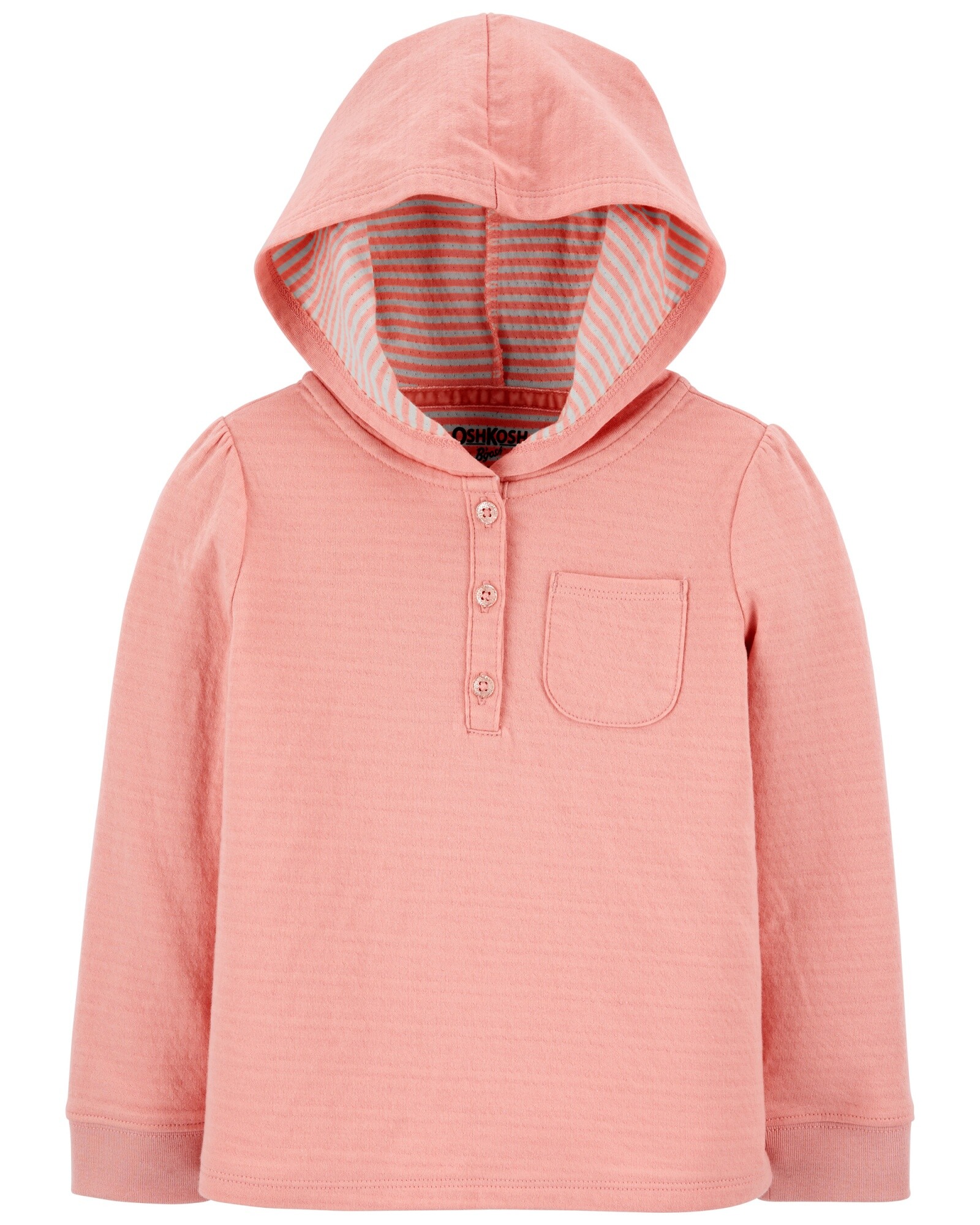 Buzo con capucha y botones rosa 0