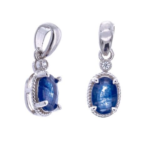 Dije de plata 925, zafiro azul y circonias Dije de plata 925, zafiro azul y circonias