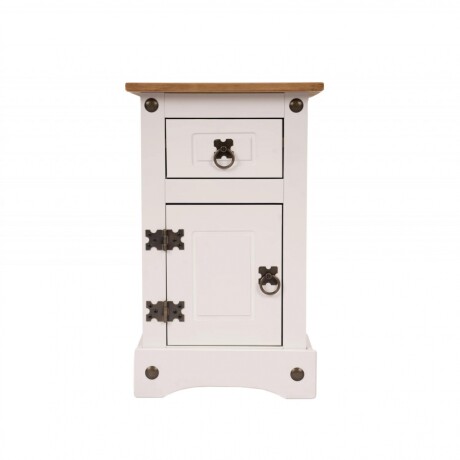Mesa De Luz Estilo Mexicano RUSTICO Ecommerce 1 Puerta 1 Cajón - Blanca Mesa De Luz Estilo Mexicano RUSTICO Ecommerce 1 Puerta 1 Cajón - Blanca