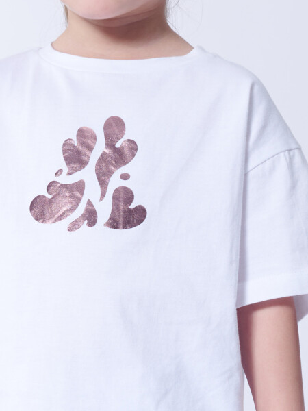 Remera manga corta estampa Corazones Blanco
