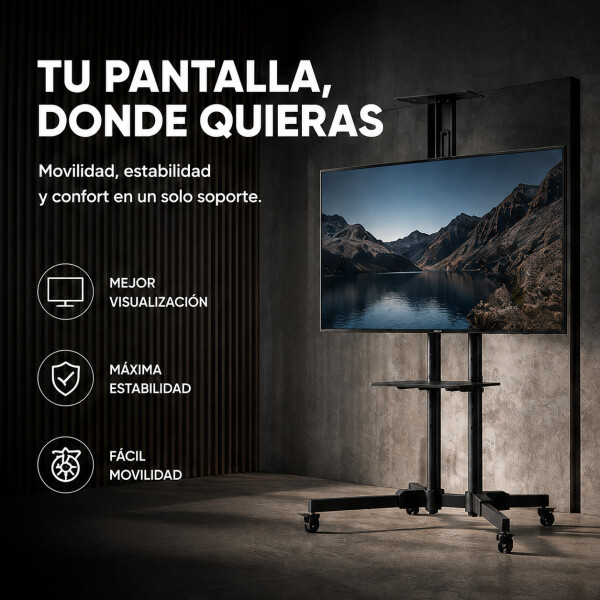 Soporte Movil Para Tv Con Ruedas De Pie Monitor 32 A 65 Soporte Movil Para Tv Con Ruedas De Pie Monitor 32 A 65