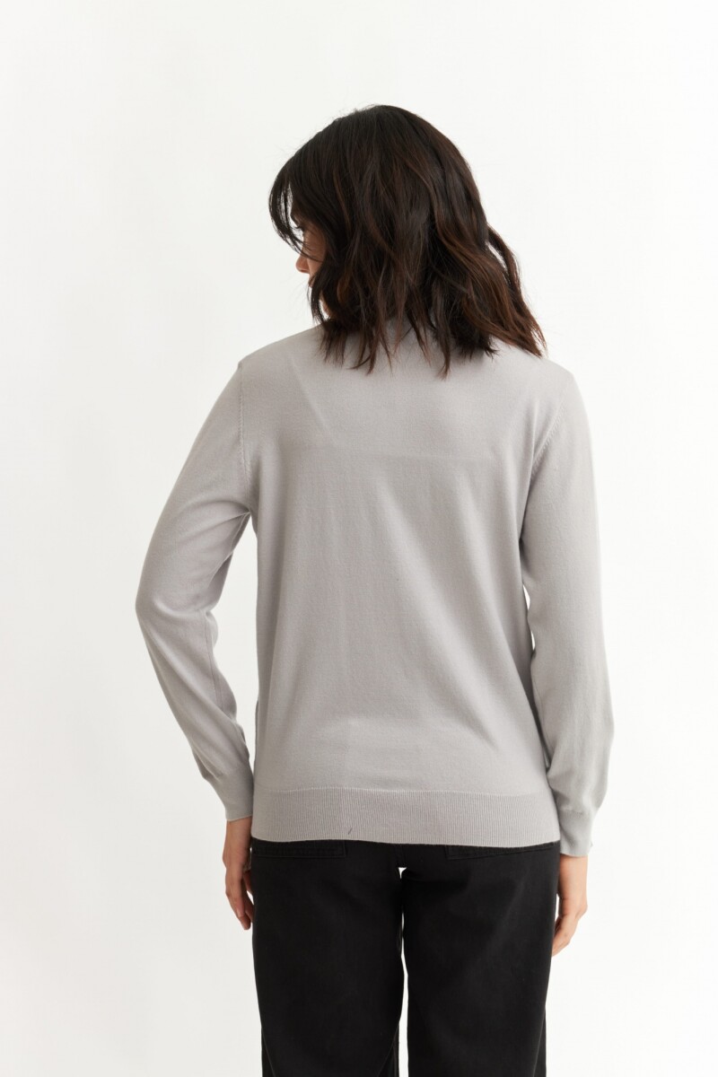 Sweater media polera con puños GRIS
