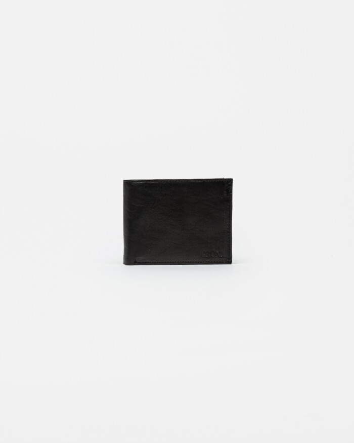 Billetera de hombre Bernard en cuero vegetal liso Negro