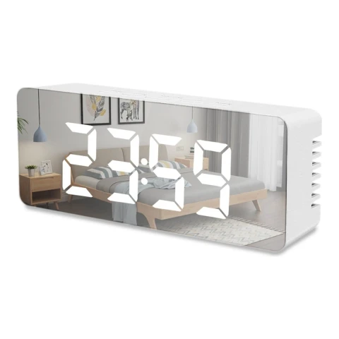 Reloj Despertador Tipo Espejo Temperatura Led Calidad Reloj Despertador Tipo Espejo Temperatura Led Calidad