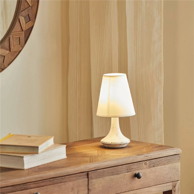 LAMPARA DE MESA BASE PORCELANA 16X16X30CM BLANCO LAMPARA DE MESA BASE PORCELANA 16X16X30CM BLANCO
