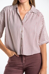 Camisa Rayada Burdeos