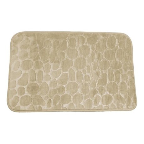 Alfombra De Baño Selecta Diseño De Piedras 45x75cm Oferta Beige