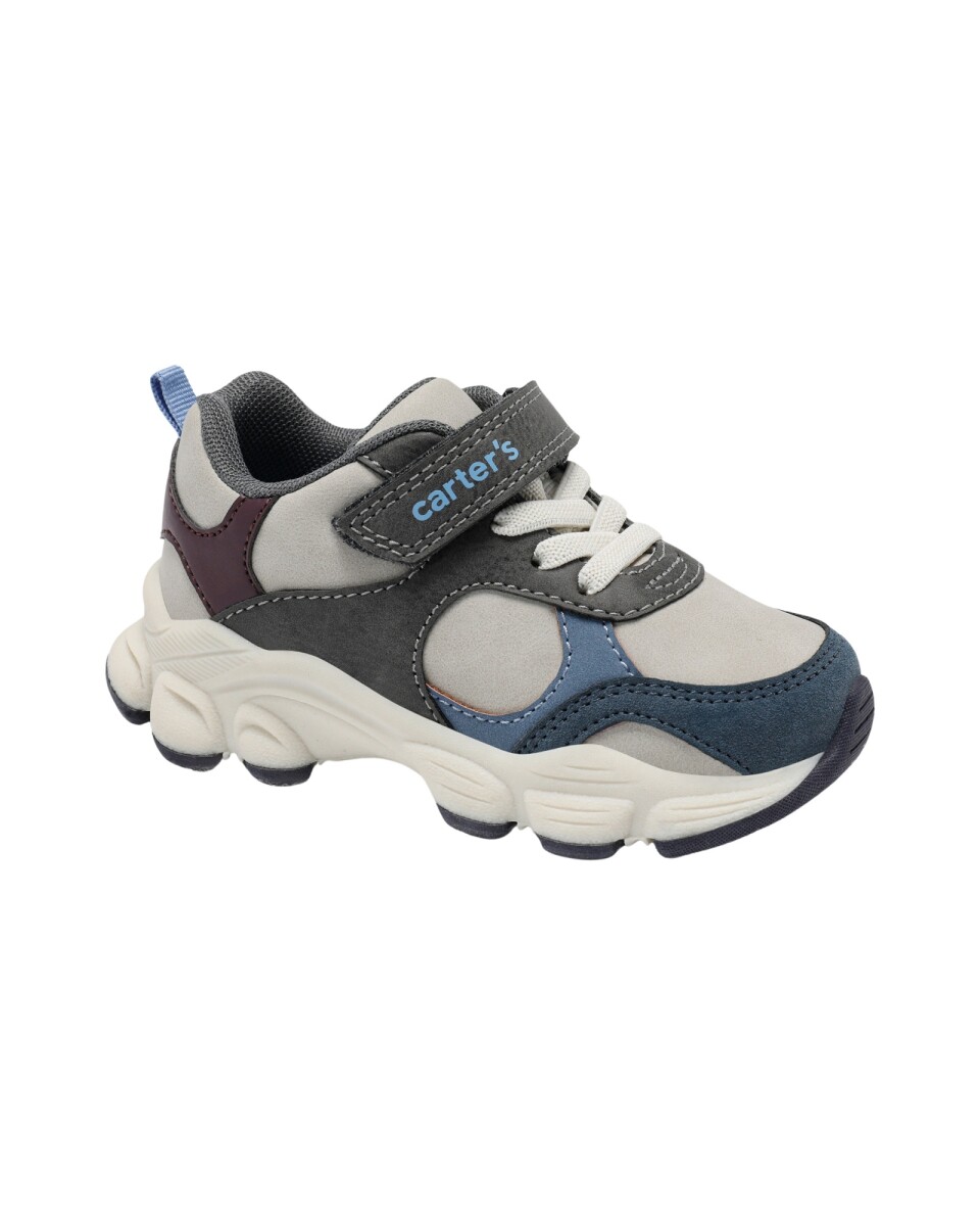 Championes con velcro, diseño colorblock 