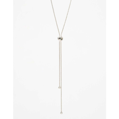 Collar Con Dije Corazón Plateado Rodio