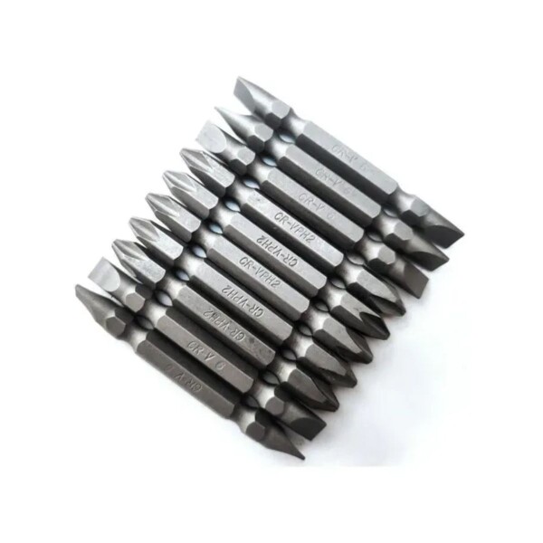 PUNTAS PARA TALADRO 10 PIEZAS DOBLE 65MM CRV Puntas Para Taladro 10 Piezas Doble 65mm Crv